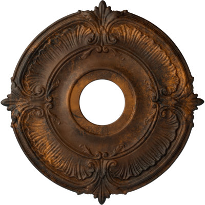 Endurathane Attica Ceiling Medallion, 18"OD x 4"ID x 5/8"P (Fits Canopies up to 5"), Hand-Painted Rust Finish