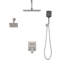 Ensemble de robinet de douche, système de douche à pluie au plafond de 12 pouces avec tête de fixation murale de 6 pouces et douchette à main 4 en 1, valve rotative à double fonction en laiton à 3 fonctions et ensemble de garniture, nickel brossé-124573577