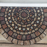 Andricka Estate Mosaic Mythos Stone Slice 35 x 23 Non-Slip Outdoor Door Mat Lark Manor