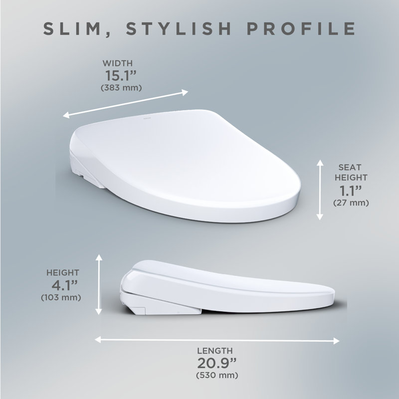 Washlet® Electronic Contemporary Elongated Soft-Close Bidet Seat, Cotton White
