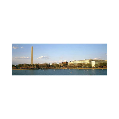 Monument At The Riverside, Washington Monument, Potomac River, Washington DC, USA by Panoramic Images - Wrapped Canvas Panoramic Print