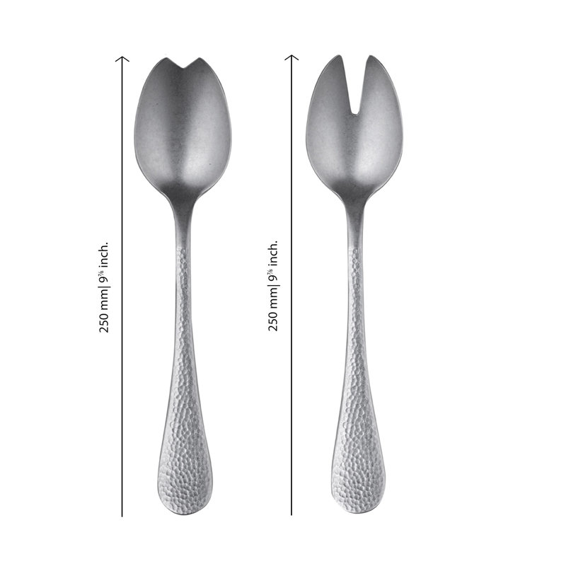 Epoque Stainless Steel Salad Servers, Pewter Silver