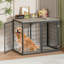 Meuble élégant pour cage de chien avec 3 portes, parfait pour les chiens de grande et moyenne taille, alliant confort et durabilité.-1969119681