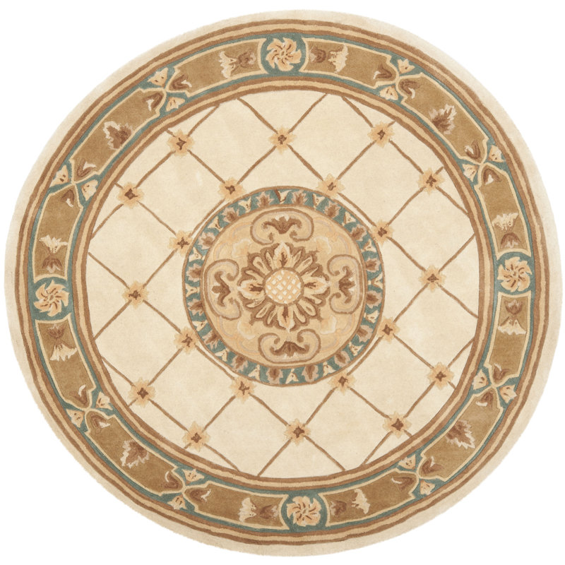 Naples Hand Tufted Wool Pile Oriental Rug, Round 6'