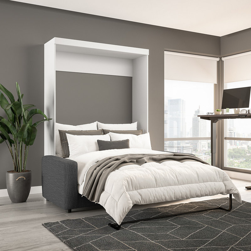Lit Arlex, Blanc / Gris, Double