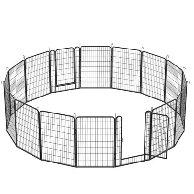 Parc pour enfant 16 panneaux en acier thermolaqué de 39 5 pouces de hauteur avec porte à charnières pour une utilisation intérieure et extérieure
