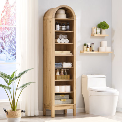 Armoire de salle de bain autoportante en bois manufacturé