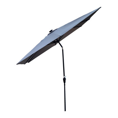 Parasol carré d'extérieur 2,5x2,5m à 8 nervures à énergie solaire avec éclairage à DEL pour cour arrière de jardin et piscine, imperméable, protection, assemblage facile de la couleur de l'évent, éclairage doux - 10 heures