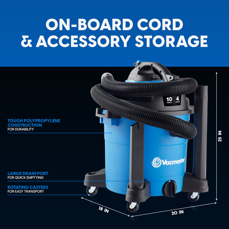 Vacmaster 10 Gallon Wet/Dry Vacuum with Detachable Blower - VBVA1010PF