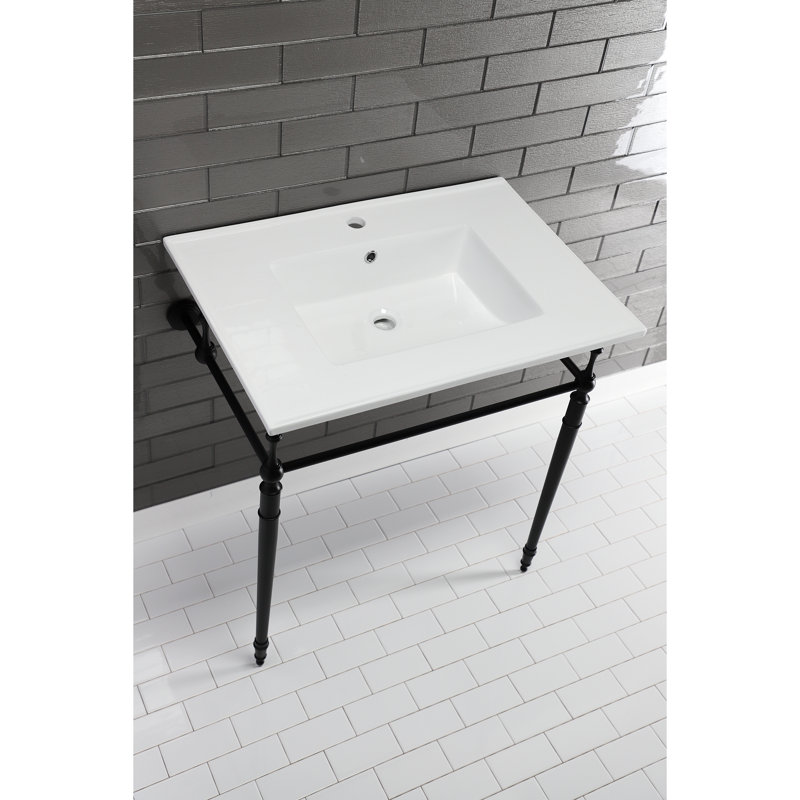 Matte Black Brass Console Sink Legs for Edwardian Style