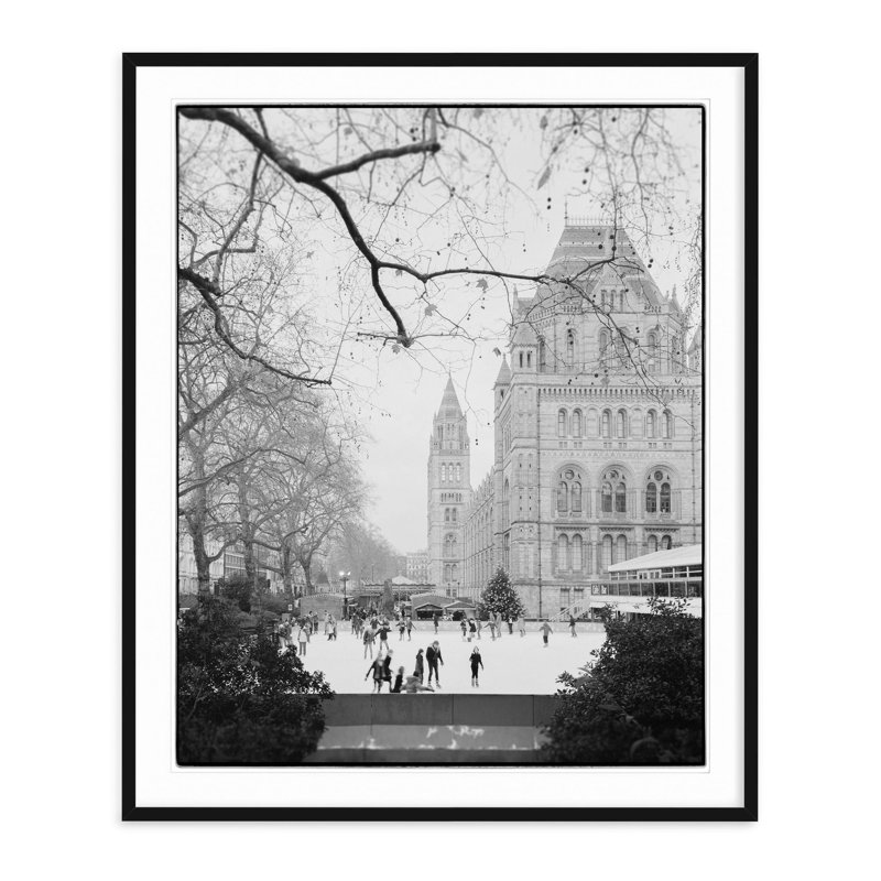 Kensington Ice Rink - Picture Frame Photograph on Paper , 35.5" H x 29.5" W, Black Framed