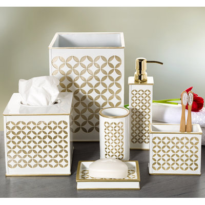 Ensemble d'accessoires de salle de bain Diamond Lattice, 6 pièces