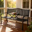 Banc d'extérieur, banc de jardin, banc de parc extérieur en métal avec une petite table, pour porche, pelouse, jardin, cour-283184921