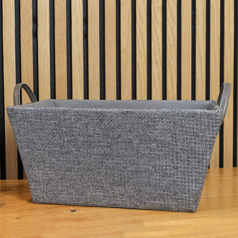 17 Stories Fabric Decorative Basket, Grey