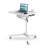 Mobile Sit Stand Desk - Height Adjustable Standing Laptop Desk Cart Rolling Couch Table On Wheels White Workstation With Gas Spring Riser For Home Office Classroom