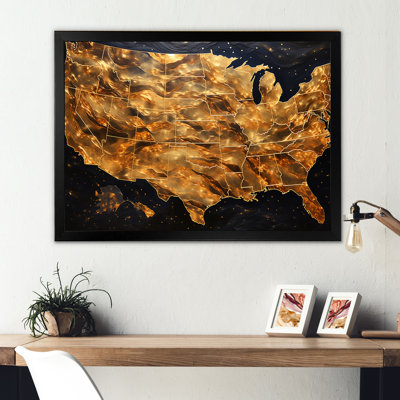 Carte des États-Unis, États-Unis - États-Unis, reproduction d'art sur toile
