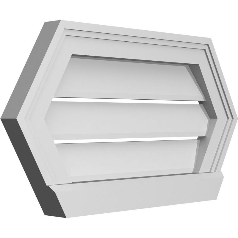 Évent horizontal fonctionnel à pignon en uréthane à surface horizontale Signature, H 12 po x l 22 po x P 2 po