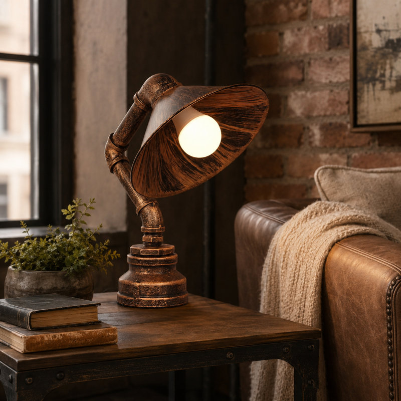 12.6" Industrial Farmhouse Table Lamp (bulb Include)