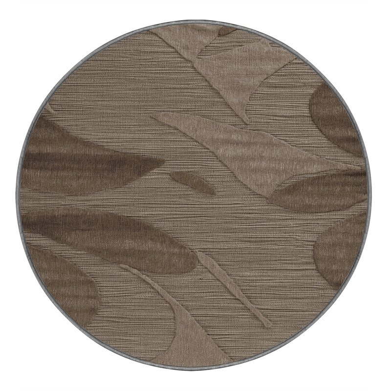Tapis abstrait gris lavable à la machine, Rond 6 pi