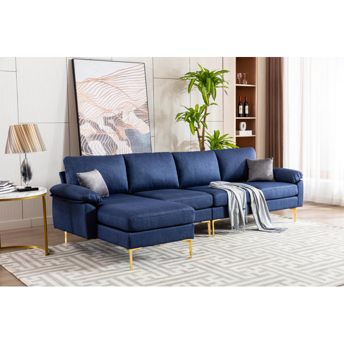 Everly Quinn 3 - Piece Upholstered Sectional & Reviews | Wayfair