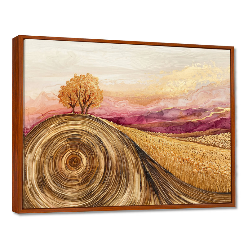Doshia - Landscapes Wall Art, H 16 po x l 32 po, Impression encadrée flottante, Brun