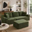 Canapé d'angle en velours côtelé en forme de L avec pouf et porte-gobelets-75713653-75713654