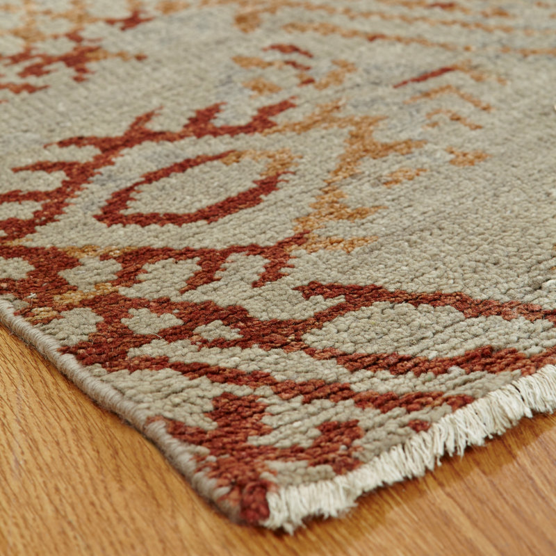 Enaysia Hand Knotted Southwestern Area Rug, Rectangle 3' x 5'