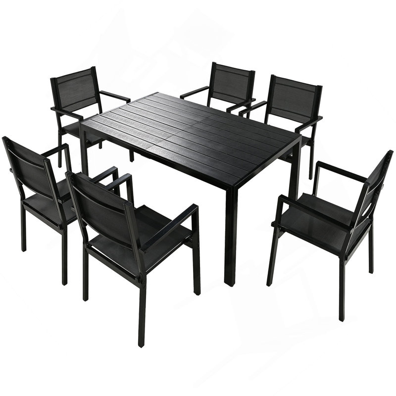 Ensemble de table et chaises d'extérieur en acier, convient au patio, au balcon, à la cour arrière
