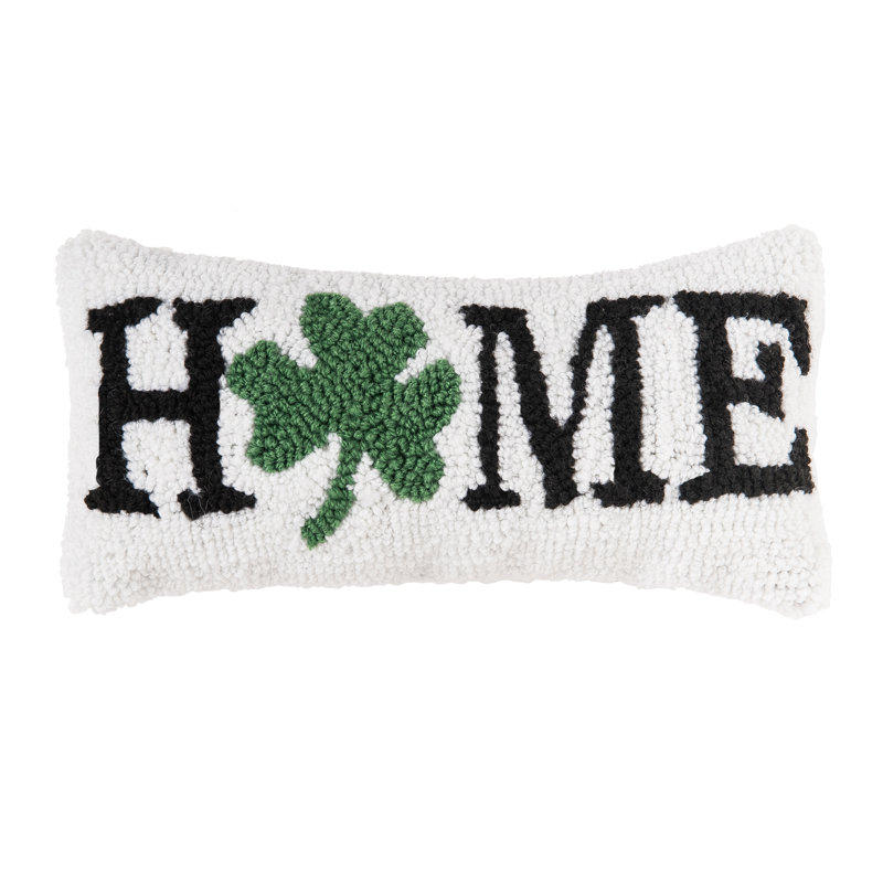 Daedalus Shamrock Home St. Patrick's Day Hooked Pillow