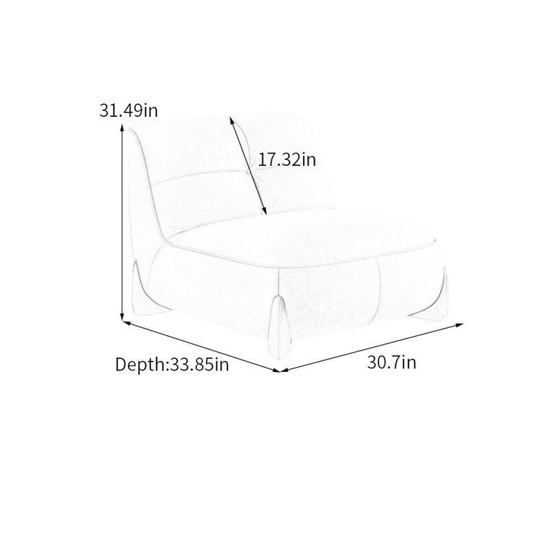 Chaise de loisirs moderne en tissu, Café