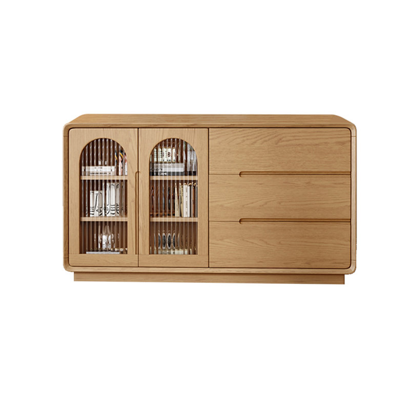 Buffet en bois massif de grande capacité. Buffet 59,05 po, Brun orangé