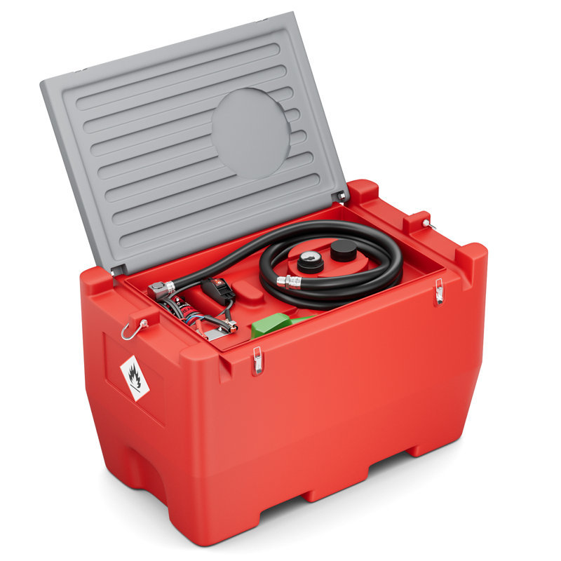 Réservoir de carburant portatif 50 gallons avec pompe 12 V - débit de 10,6 GPM, compatible multi-carburant