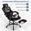 Chaise de bureau ergonomique avec repose-pieds rétractable et dossier inclinable à 135 °