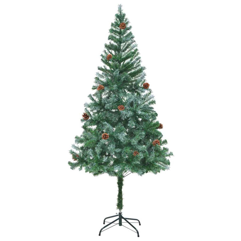vidaXL Artificial Christmas Tree with Stand Green PVC and Steel, 5.91 ft
