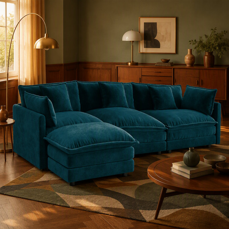 Oversize Modular Sectional Sofa with Ottoman