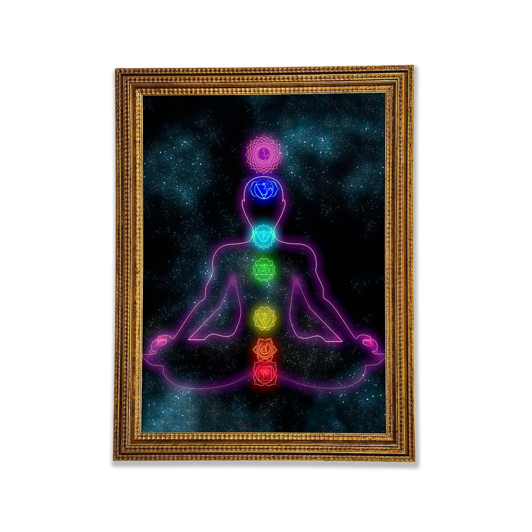 Gerahmter Druck Chakra Meditation Farben 2