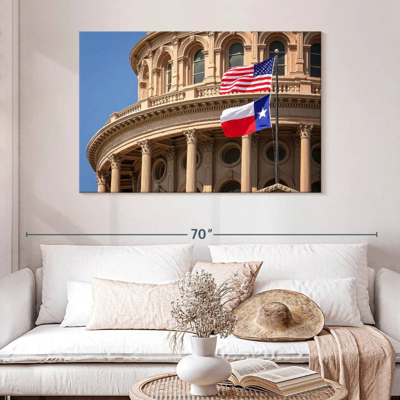 Drapeaux de Nicci au Texas Capitol, H 32 po x l 48 po