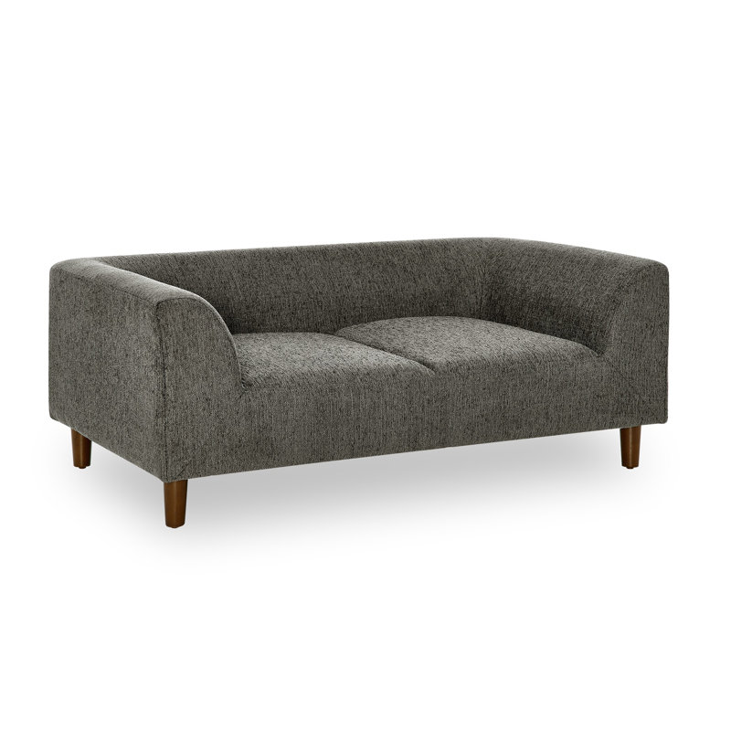 Canapé pour animal de compagnie moderne avec dossier et accoudoirs - Petit canapé pour chien moyen, coussin en mousse confortable pour animaux gris foncé