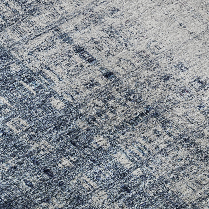 Premium Machine Washable Mayfield AMF2240 Striped Rug, Blue, 5' x 7'6"