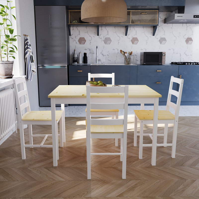Orrstown 4 - Person Pine Solid Wood Dining Set, Pine