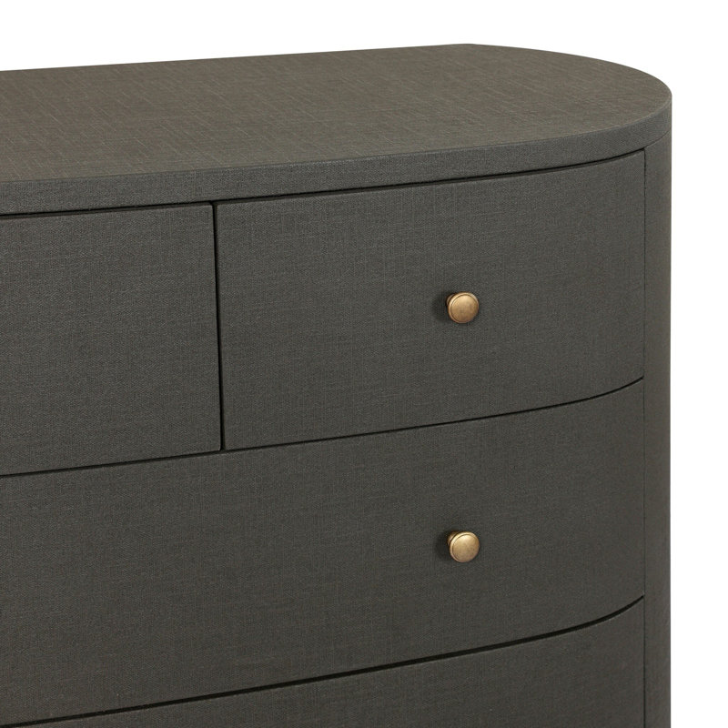 Amelia Chest-Ivory Painted Linen, Dark Green Lacquered Linen