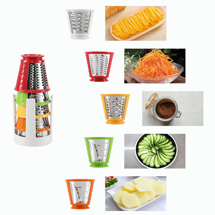 ASLATT Electric Slicer, Electric Cheese Grater for Home Kitchen Use,  One-Touch Control Cheese Shredder, Salad Maker Machine for Fruits,  Vegetables