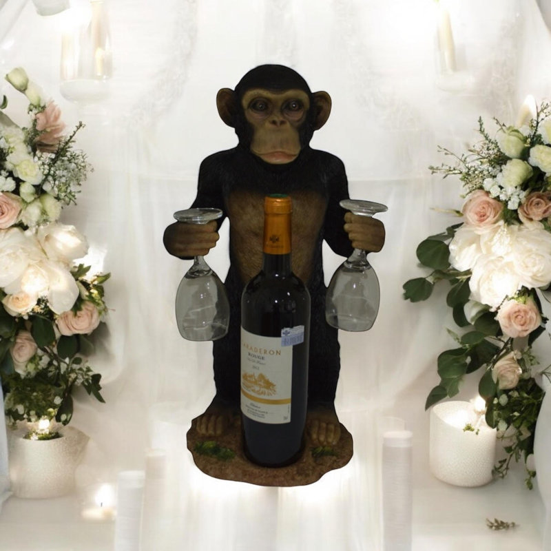 Lamas 1 Bottle Wine Bottle & Glass Rack Black