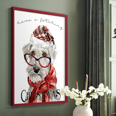 «Have a Fetching Christmas», reproduction encadrée - bois massif