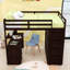 Lit mezzanine avec bureau, tiroirs et garde-robe-1245260587-1245260585