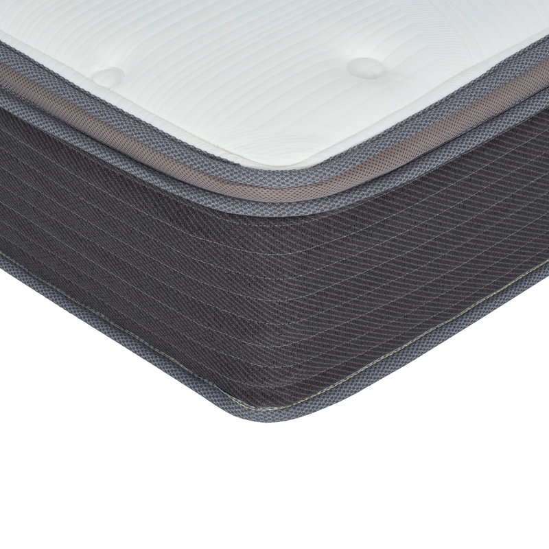 Plush 10 In. Pocket Spring King Size Hybrid Mattress In A Box, Gel Memory Foam Mattress For Comfortable Sleep, White/Gray