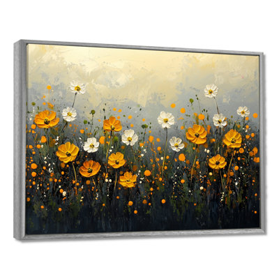«Dark Summer Daisies Field Landscape III - Daisies», art mural