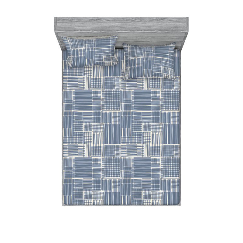 Drap-housse et taies décoratives 3 pièces Ambesonne, Ensemble de draps pour grand lit avec 2 taies d'or