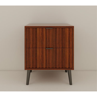 Wooden Nightstand with 2 Drawers