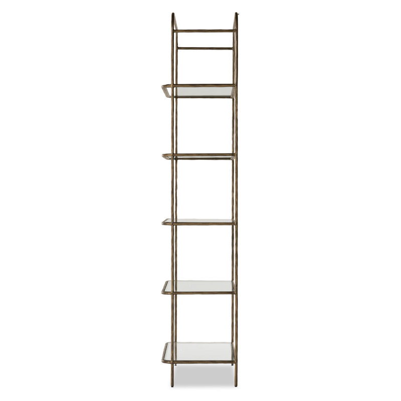 Swinton Etagere Bookcase, Hammered Aged Brass